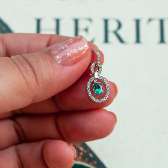 Natural Alexandrite Diamond 18k White Gold Pendant - Picture 5 of 6